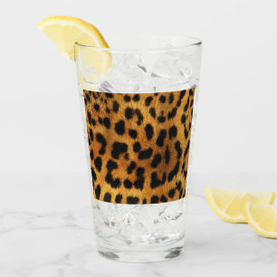 trendy chic animal pattern brown leopard print glass