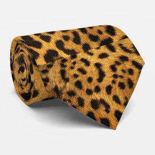 trendy chic animal pattern brown leopard print tie