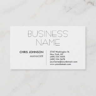 Trendy Chic Black & White Manager Business Card