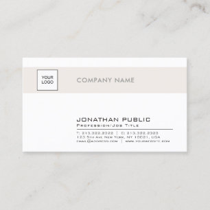 Trendy Chic Clean Design Company Plain With Logo Business Card