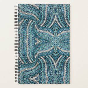 trendy chic geometric lines grey blue rhinestone planner