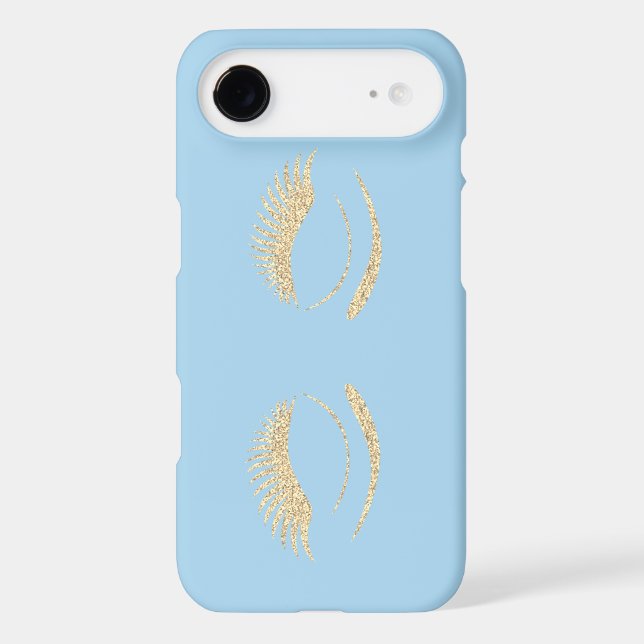 Trendy Chic Glitter Gold Faux Lashes Case-Mate iPhone Case (Back)
