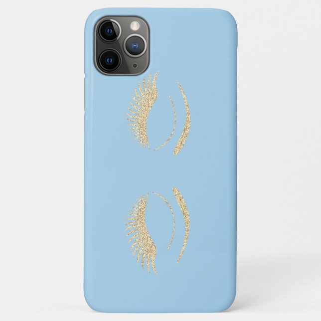 Trendy Chic Glitter Gold Faux Lashes Case-Mate iPhone Case (Back)