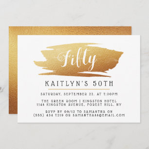Trendy & Chic Gold Foil Ladies Birthday Invitation