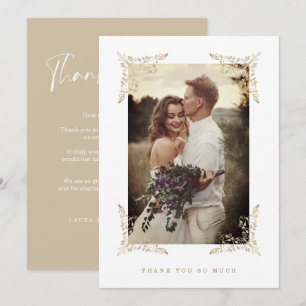 Trendy Chic Golden Lace Thank You Wedding Guests