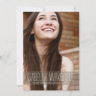 Trendy Chic Grad Girl Photo Graduation Party Invitation