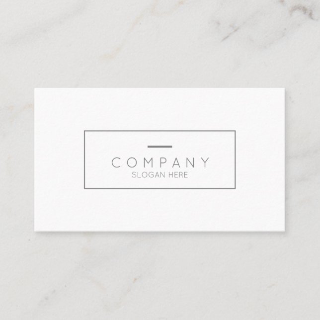 Trendy Chic Grey Contemporary White Business Card (Front)