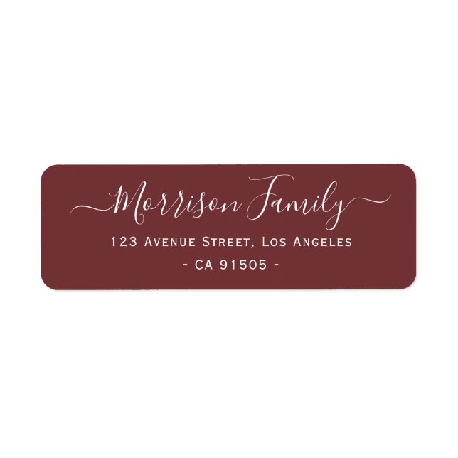 trendy chic lettering family address label return address label (Front)