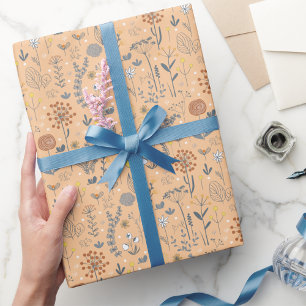 Trendy Chic Modern Summer Floral Wrapping Paper