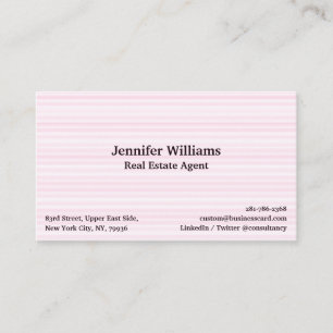 Trendy Chic Pink Lines Pattern Modern Professional Business Card