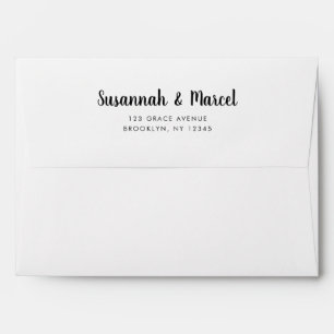 Trendy Chic Script 5x7 Modern Calligraphy Wedding Envelope