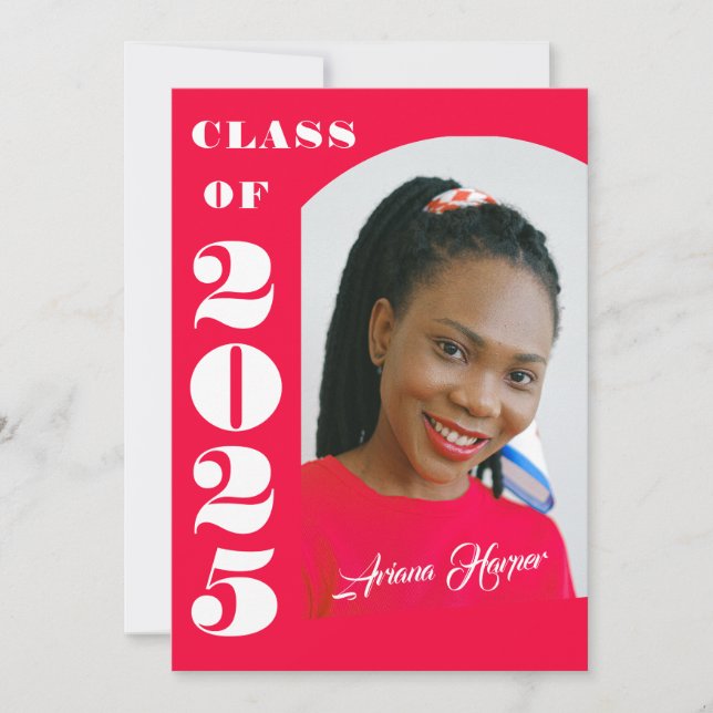 Trendy Chic Script Pink Graduation Party Invitation (Front)