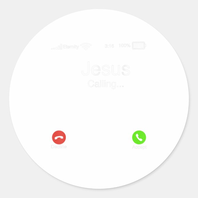 Trendy Christian Graphic  Jesus Calling Classic Round Sticker (Front)