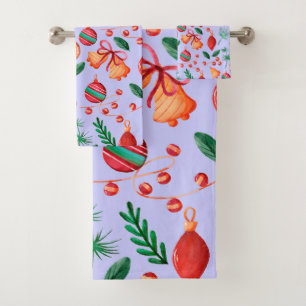 Trendy Christmas Abstract Pattern Bath Towel Set