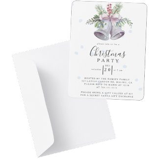 Trendy Christmas Bell Party Elegant Holidays Invitation