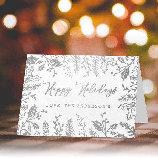 Trendy Christmas Foliage Foil Card (Creator Uploaded)