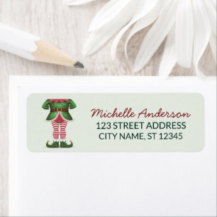 Trendy Christmas Holiday Elf Feet Return Address   Label