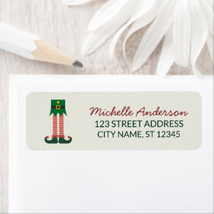 Trendy Christmas Holiday Elf Feet Return Address Label