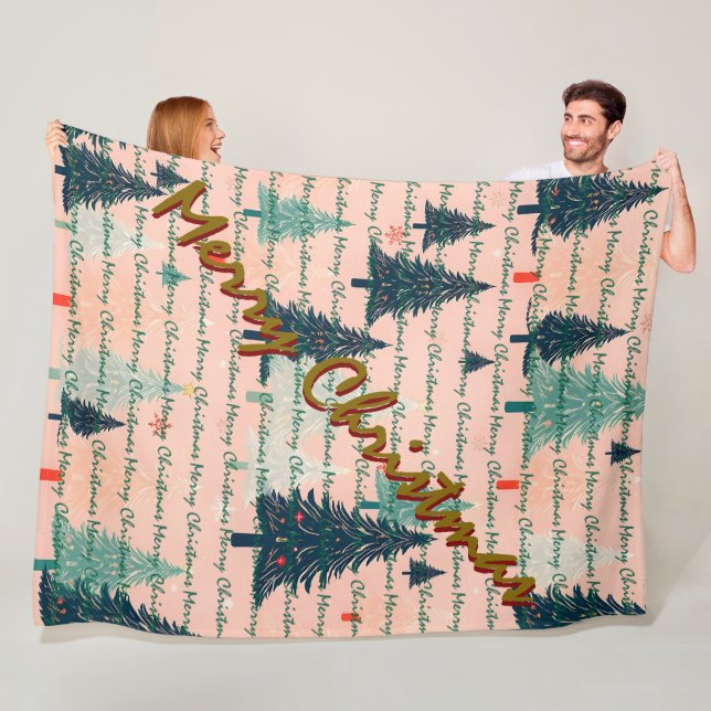 Trendy Christmas Luxury Christmas Trees Fleece Blanket (In Situ)