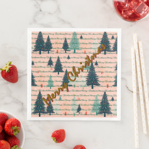 Trendy Christmas Luxury Christmas Trees Napkin
