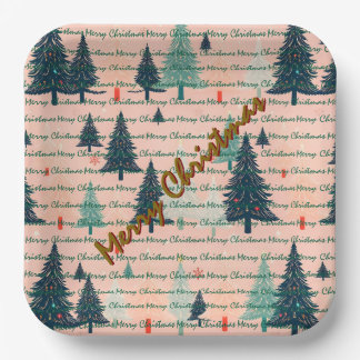 Trendy Christmas Luxury Christmas Trees Paper Plate