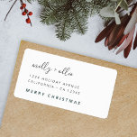 Trendy Christmas Modern Stylish Green and White Label<br><div class="desc">A stylish holiday return address label with modern typography “Merry Christmas" in dark forest green and handwritten script typography for the couples name(s) on a clean simple minimalist white background. The names, address and greeting can be easily customised for a personal touch. A simple, minimalist and contemporary christmas design to...</div>