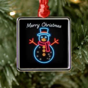 Trendy Christmas Neon Holiday Collection Metal Ornament