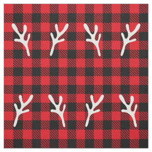 Trendy Christmas pattern Buffalo plaid reindeer Fabric