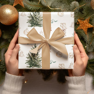 Trendy Christmas Pattern   Watercolor  Wrapping Paper Sheet