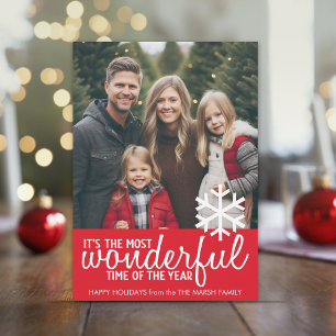 Trendy Christmas Photo Greeting Holiday Card