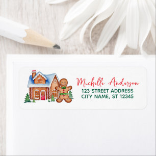 Trendy Christmas Return Address Gingerbread House Return Address Label