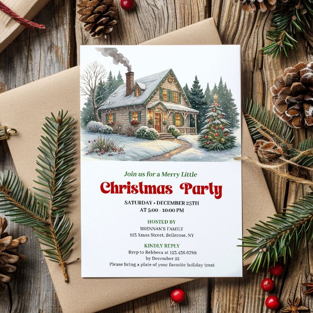 Trendy christmas scene invitation cozy watercolor (Trendy christmas scene invitation cozy watercolor

)