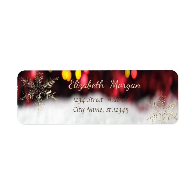 Trendy Christmas Snowflakes Return Address Label (Front)