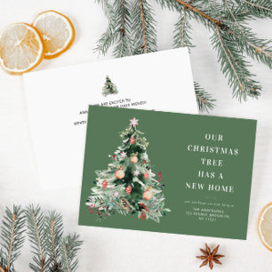 trendy christmas tree holiday moving announcement
