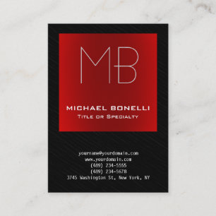 Trendy chubby modern red black grey business card