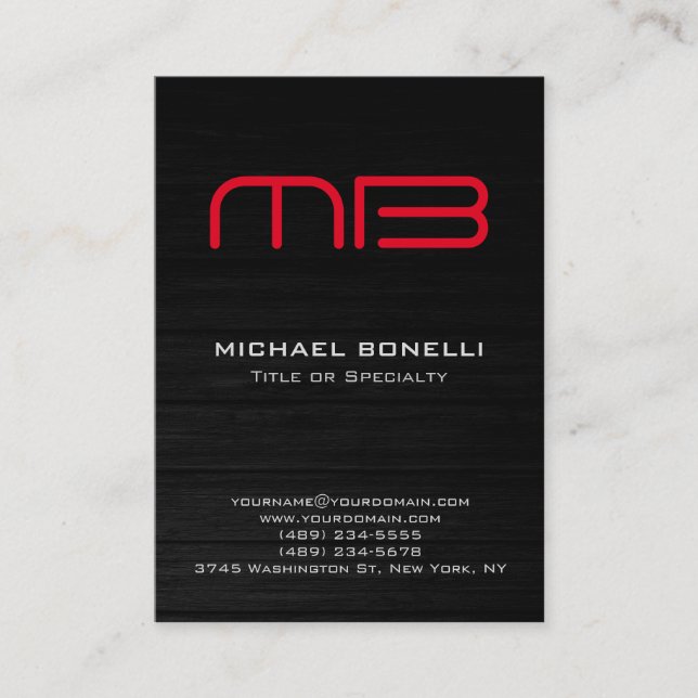 Trendy chubby modern wood background business card (Front)