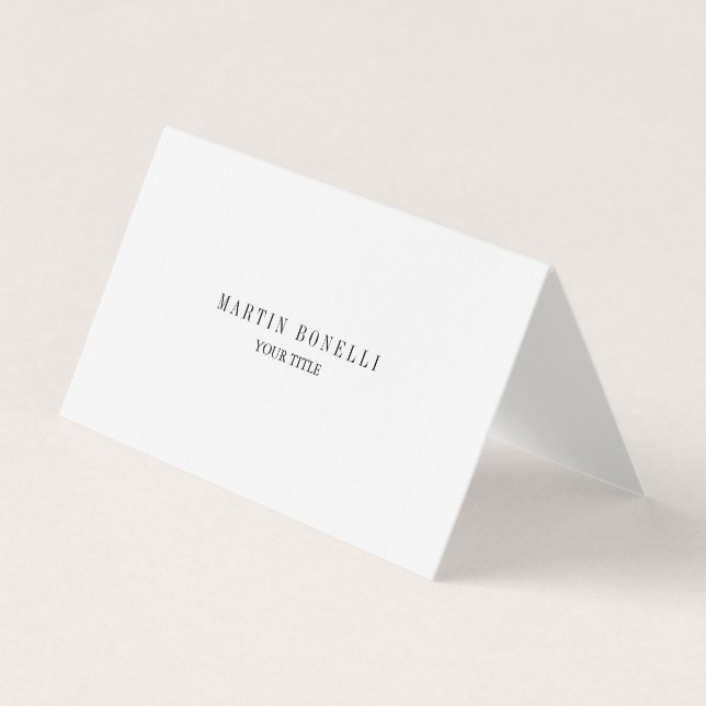 Trendy Chubby Professional Premium Linen Business Card (Front)