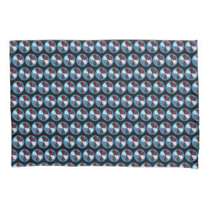 TRENDY CIRCLE GEOMETRIC PATTERN PATCHWORK TEXT PILLOWCASE