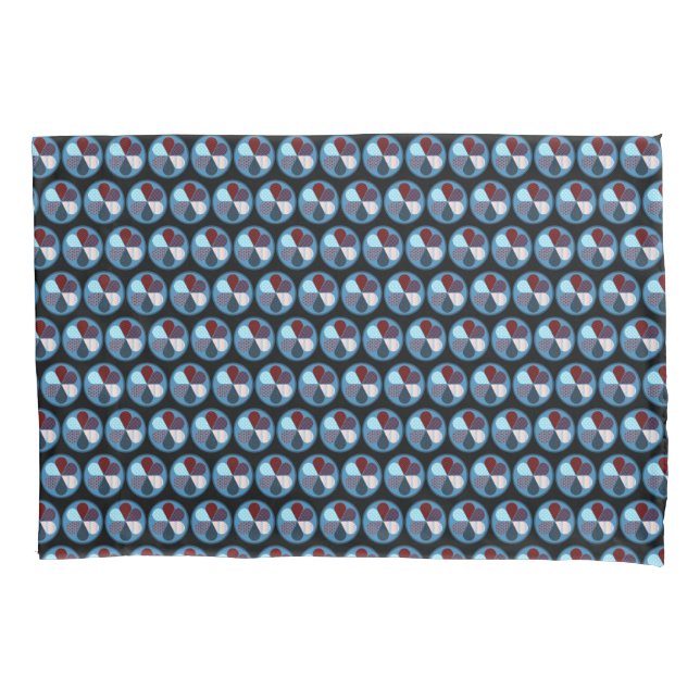 TRENDY CIRCLE GEOMETRIC PATTERN PATCHWORK TEXT PILLOWCASE (Front)