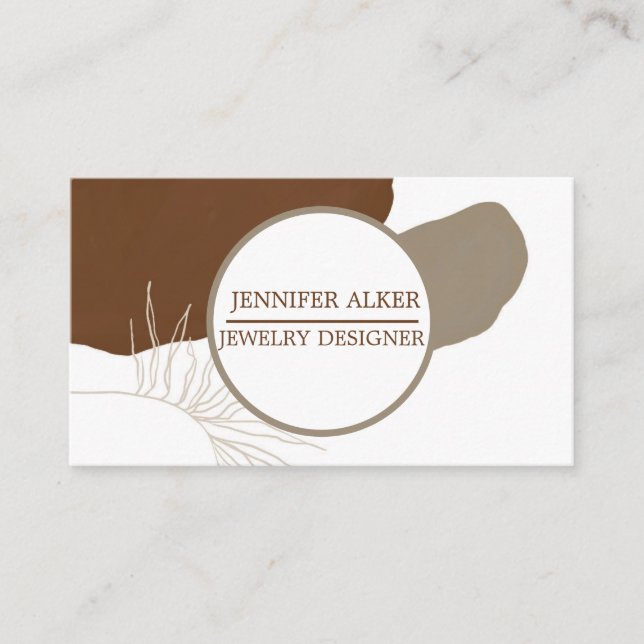 Trendy circle pampas sand Boho Handmade Jewellery  Business Card (Front)
