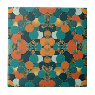 Trendy Circles and Herbs Ceramic Tile