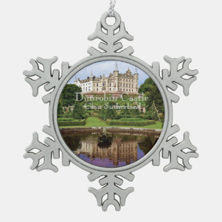 Trendy Clan Sutherland Scottish Castle Photo Snowflake Pewter Christmas Ornament