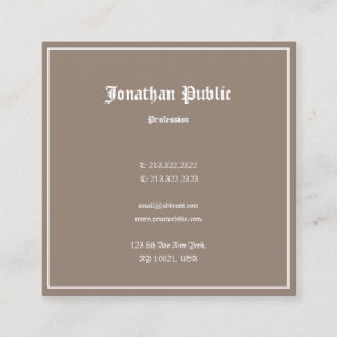 Trendy Classic Look Stylish Design Nostalgic Plain Square Business Card