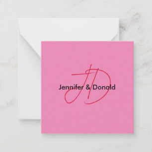 Trendy classical script monogram name card