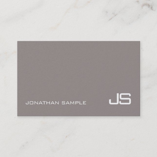 Trendy Classy Monogram Plain Modern Design Luxury Business Card (Front)