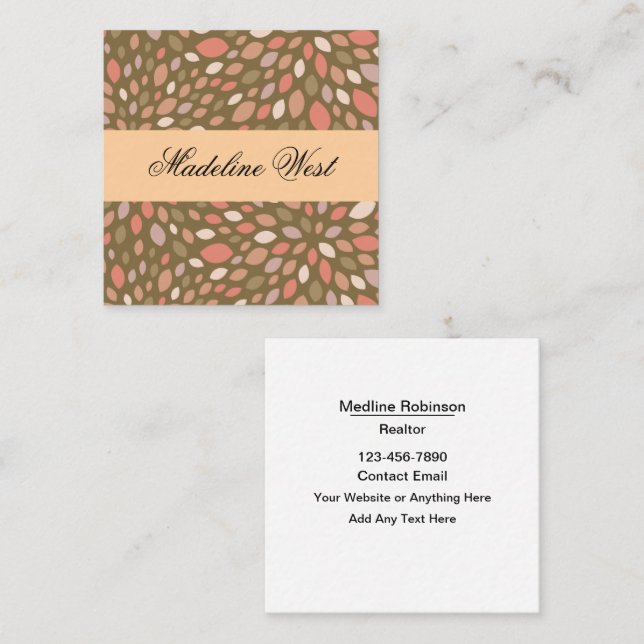 Trendy Classy Realtor Business Cards (Front/Back)