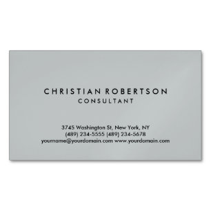 Trendy Clean Simple Grey Consultant Business Card