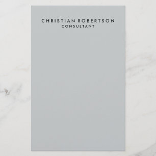 Trendy Clean Simple Grey Consultant Business Stationery