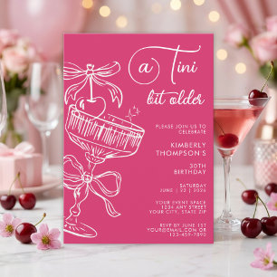 Trendy Cocktail A Tini Bit Older 30th Birthday Invitation