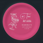 Trendy Cocktail A Tini Bit Older 30th Birthday Paper Plate<br><div class="desc">Celebrate her milestone 30th birthday with these trendy pink “A Tini Bit Older" birthday party plates! Personalize with your details and match the party vibe perfectly! 

Trendy Cocktail A Tini Bit Older 30th Birthday Paper Plates</div>
